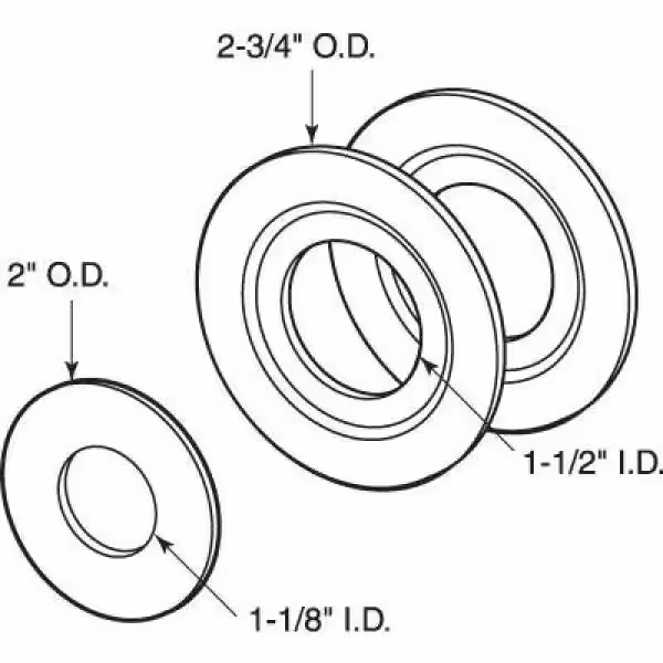 Prime-Line Brass Plated Bore Adaptor Ring Set
