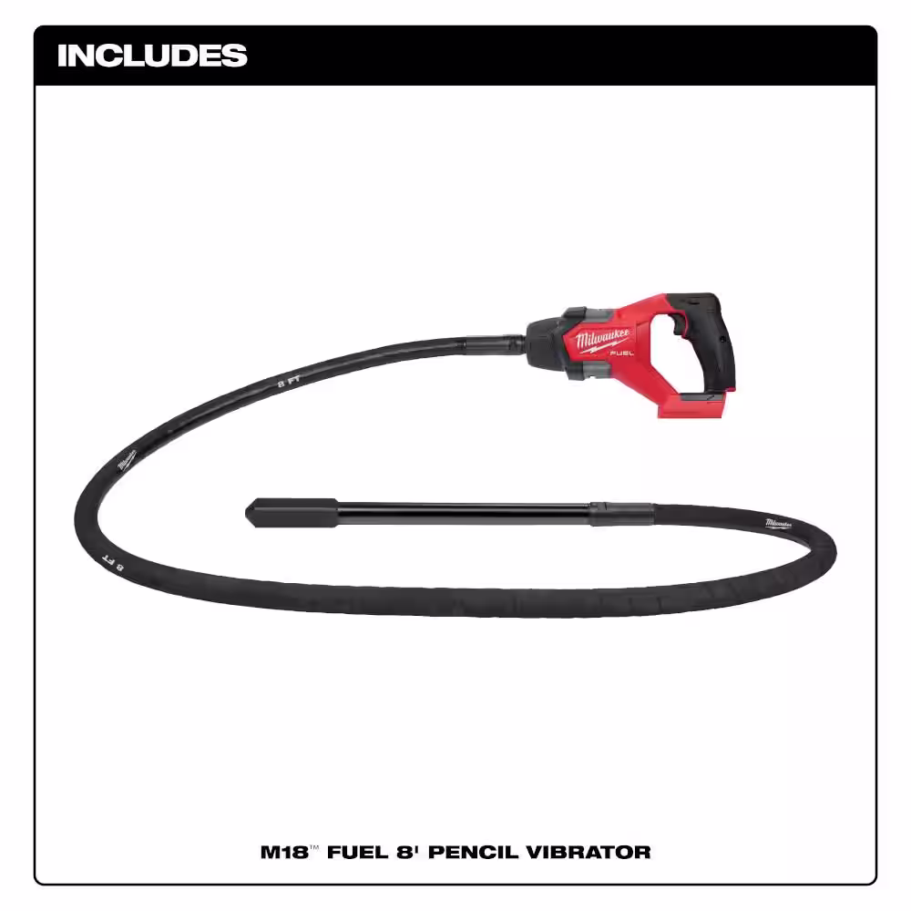 Milwaukee M18 FUEL 18V Lithium-Ion Brushless Cordless 8 ft. Concrete Pencil Vibrator (Tool-Only)