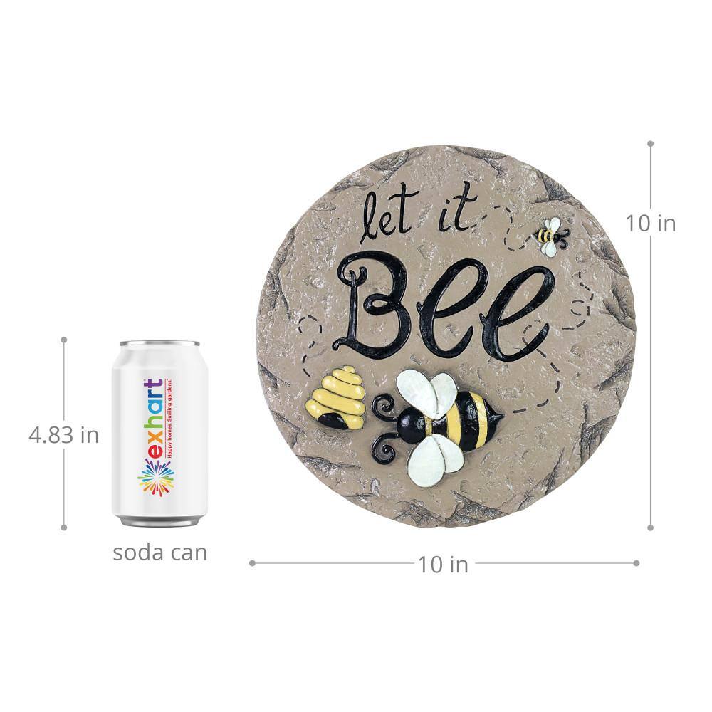 Exhart Let It Bee 9.84 in. x 9.84 in. x 0.87 in. Bee Magnesium Step Stone