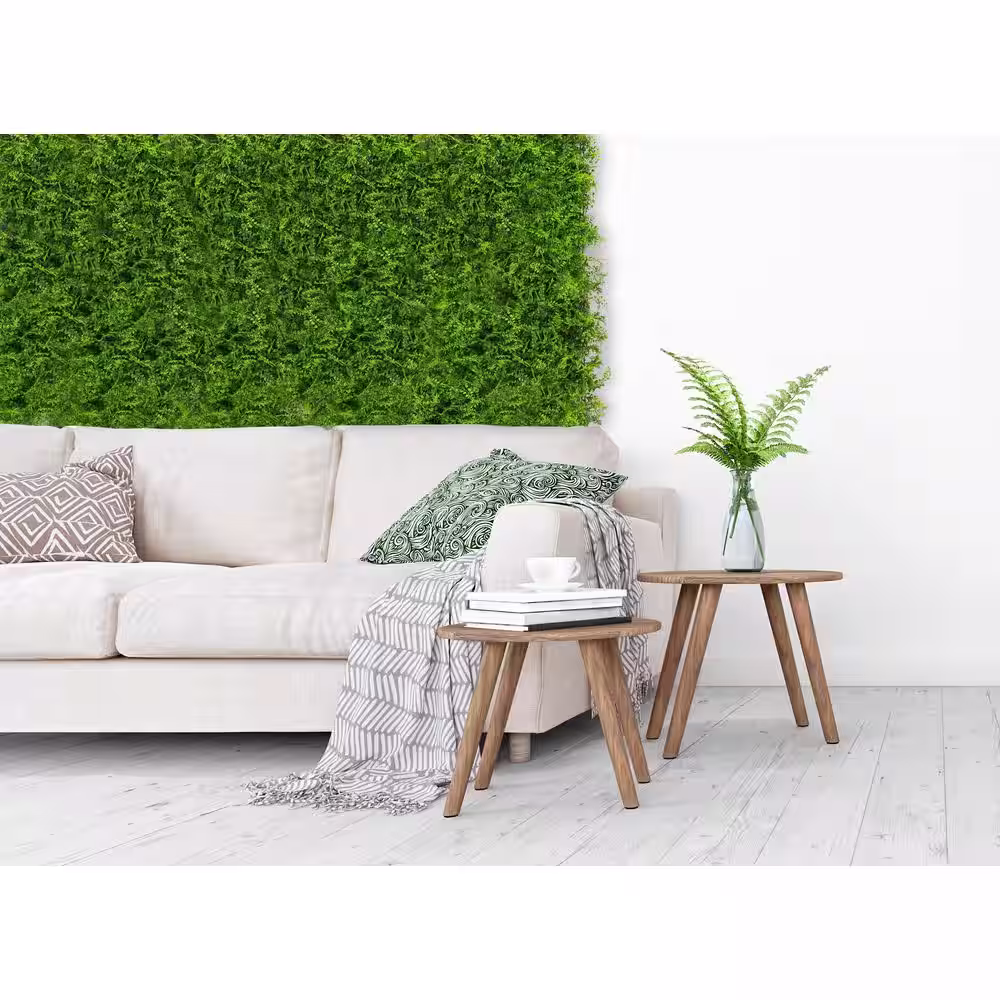 naturae decor Mix Fern 20 in. X 20 in. Artificial Foliage Hedges Panel 4 Pieces