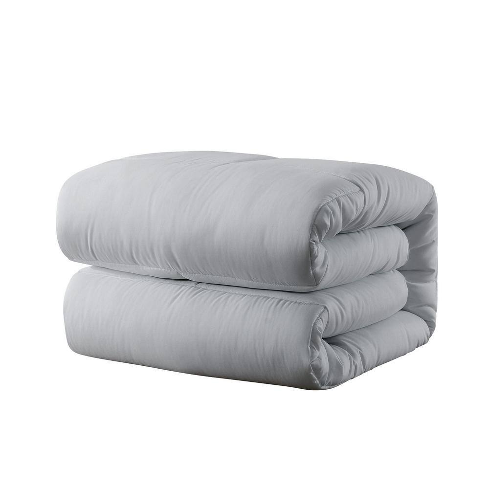 None Subway Tile Stitch All Season Glacier Grey King Down Alternative Comforter
