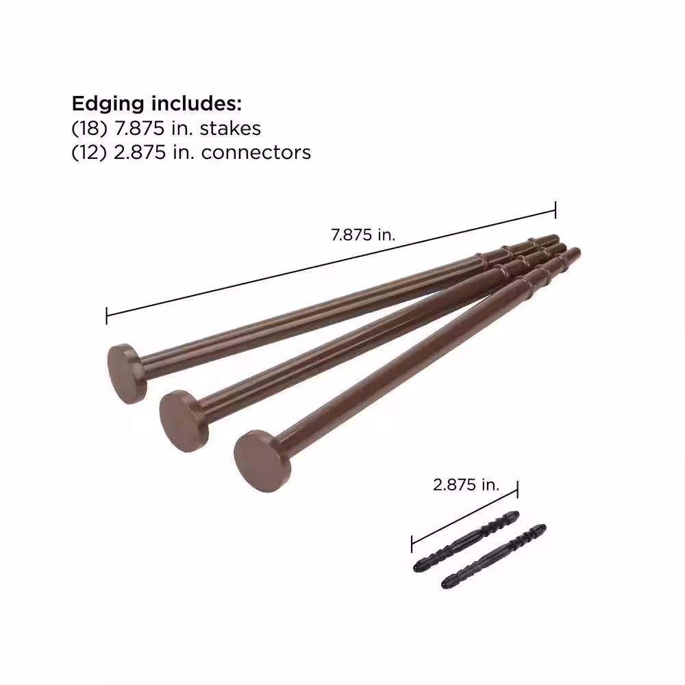 Vigoro 4 ft. Brown No-Dig Rubber Landscape Edging (6-Pack)