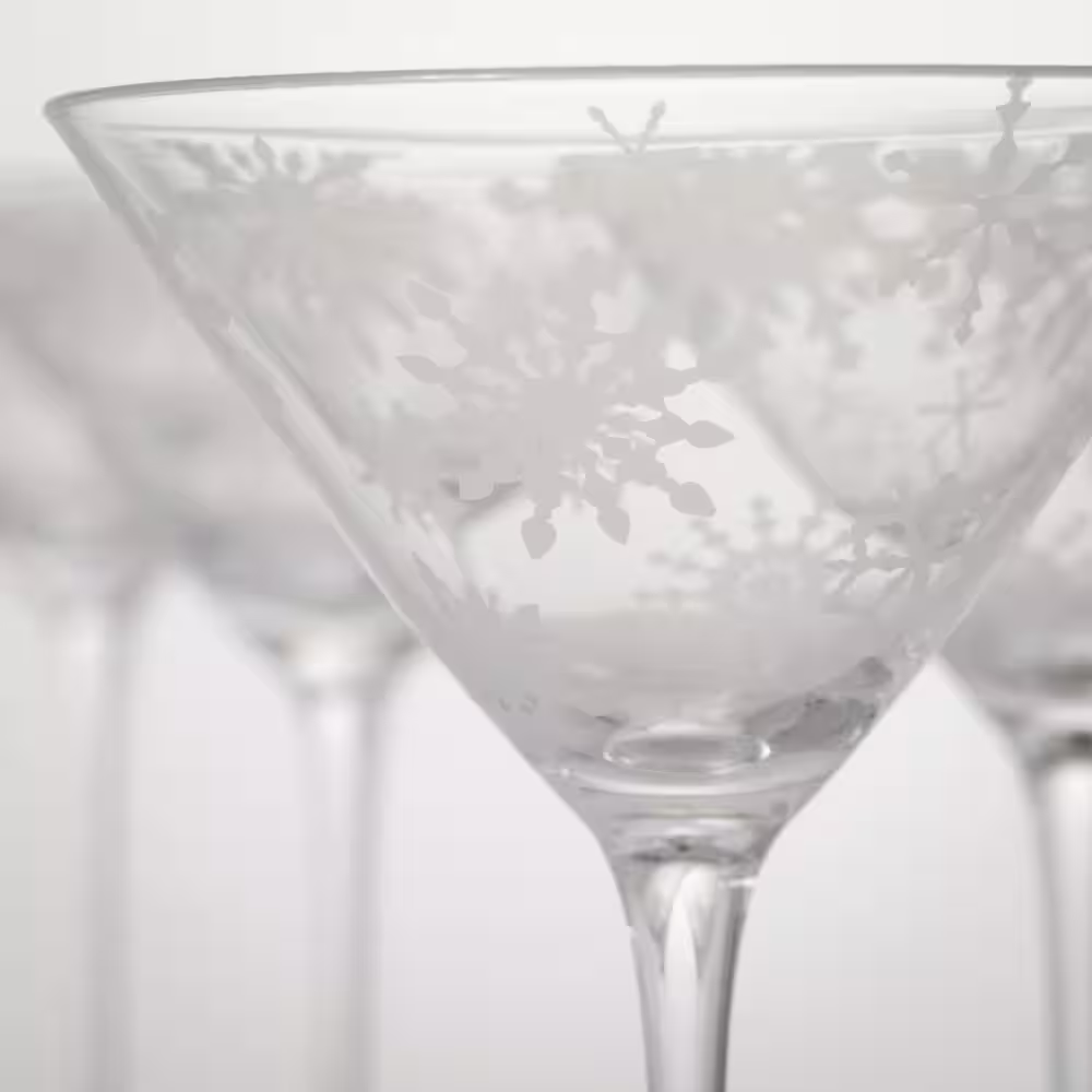 SULLIVANS 6 oz. Clear Snowflake Martini Glass - Set of 4