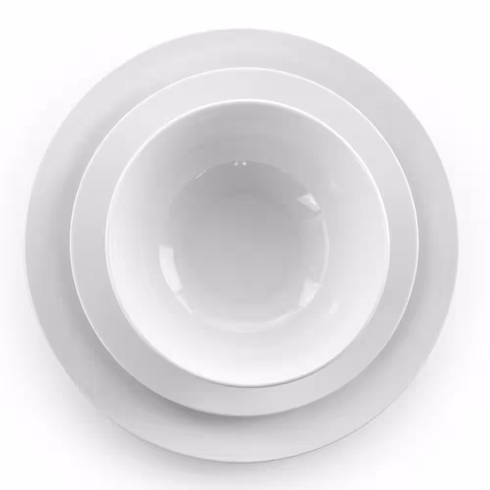 Elama 18-Piece Luna White Porcelain Set (Service for 6)