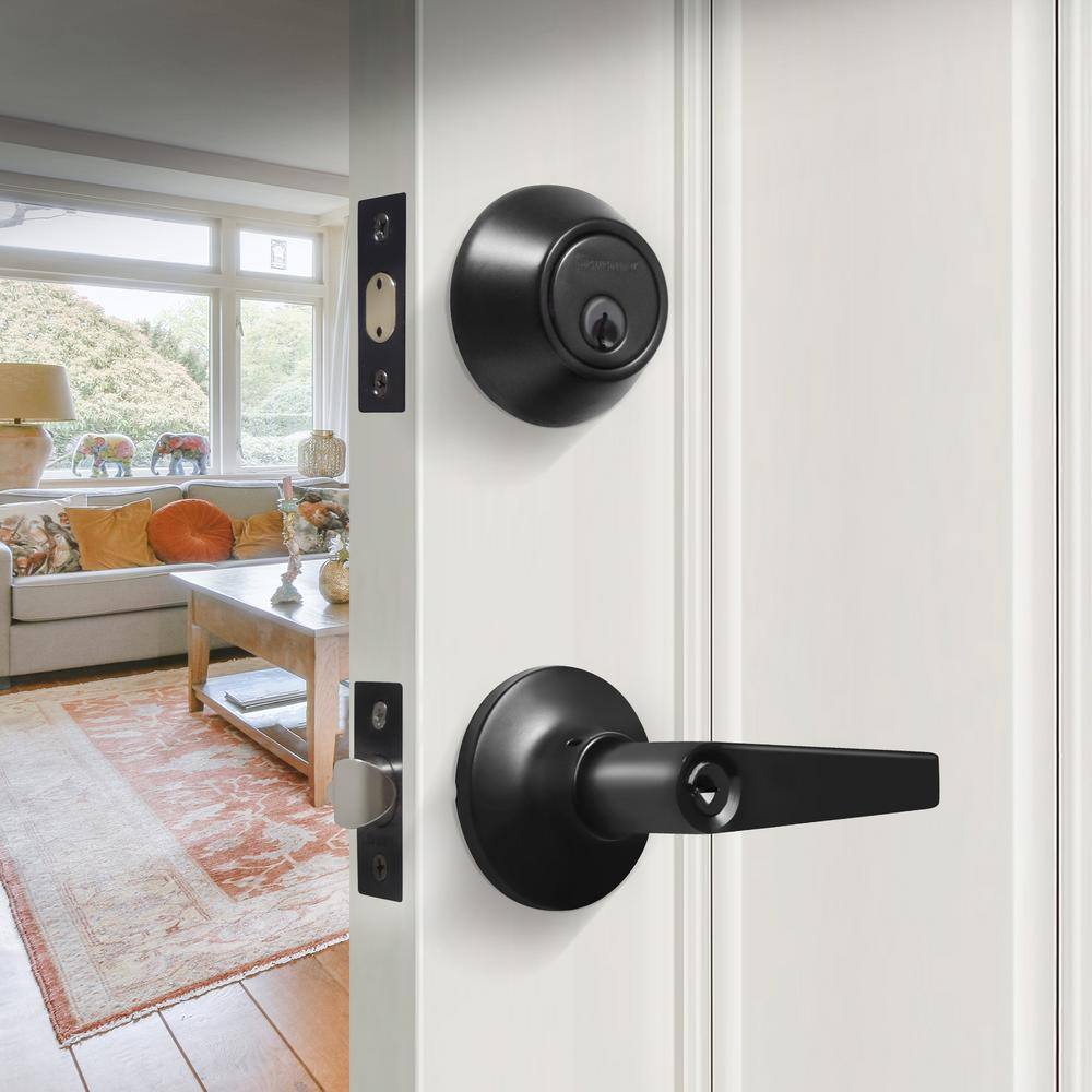 Premier Lock Oil-Rubbed Bronze Entry Door Handle Combo Lock Set with Deadbolt and 16 SC1 Keys Total (4-Pack, Keyed Alike)