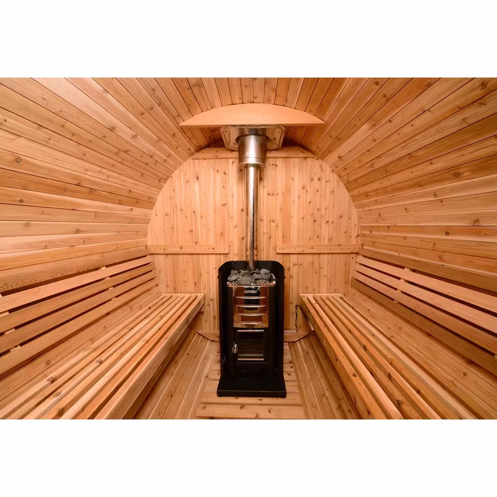 Almost Heaven Saunas Seneca 6-Person Wood Fired Cedar Barrel Sauna