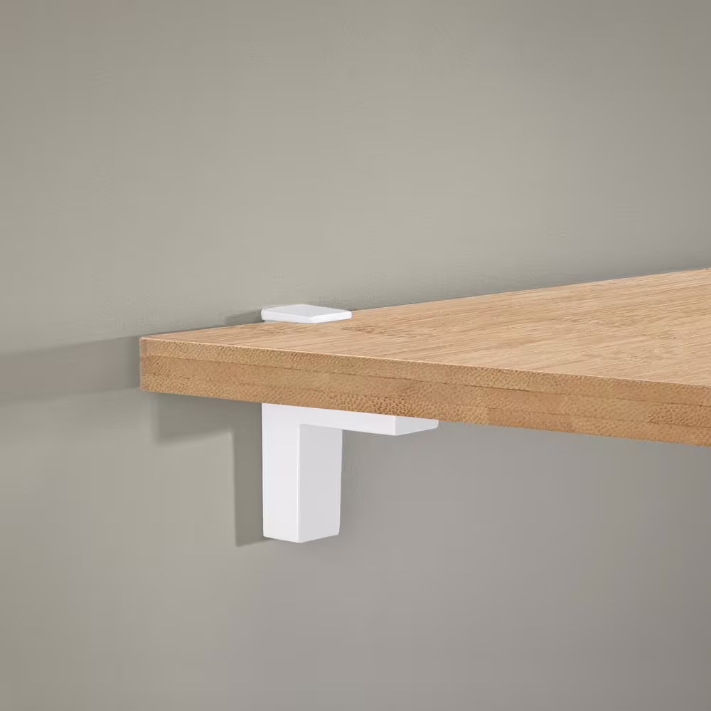 Dolle ELIOT 0.2 in.-1.6 in. White Adjustable Shelf Bracket (2-Pack)