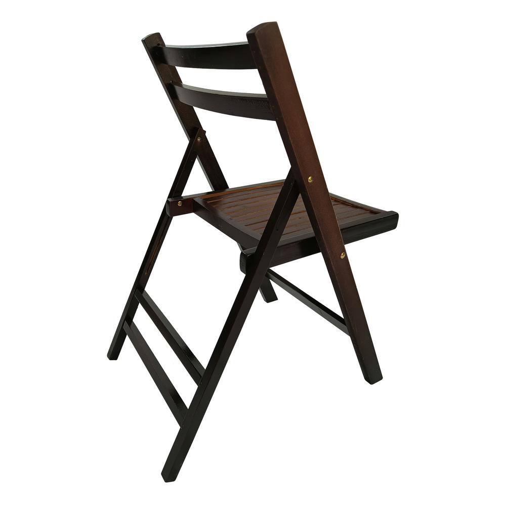 None Cherry Wood Contour Folding Chair (Set of 4)