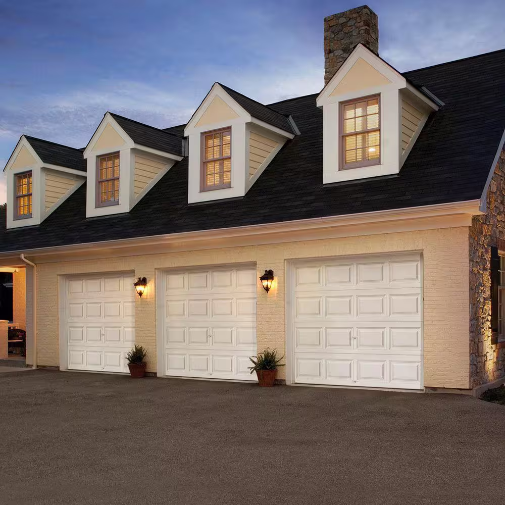 Clopay Classic Collection 8 ft. x 7 ft. 12.9 R-Value Intellicore Insulated Solid White Garage Door with Exceptional