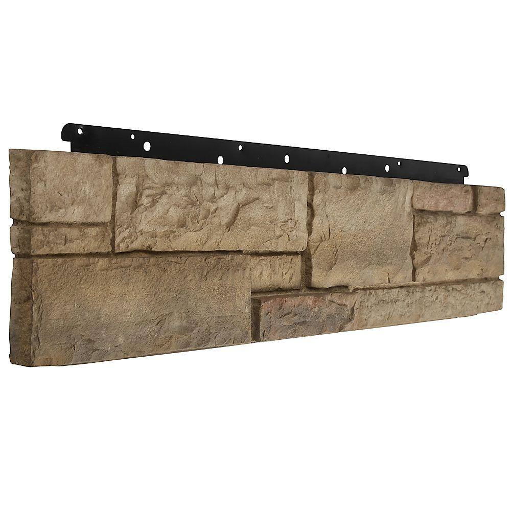 Boral 8 in. x 36 in. Versetta Stone Tight-Cut Corner Terra Rosa Siding (6-Bundles Per Case)