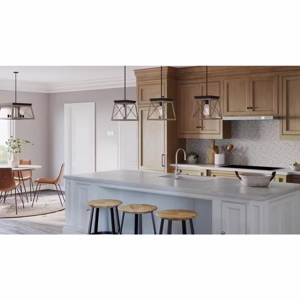 Progress Lighting Briarwood Collection 1-Light Antique Bronze Kitchen Farmhouse Mini-Pendant Hanging Light