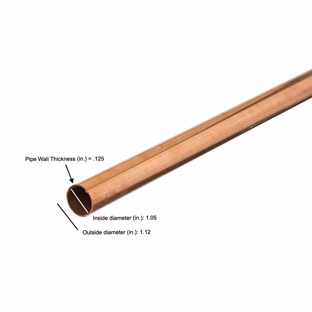 None 1 in. x 10 ft. Copper Type M Rigid Pipe