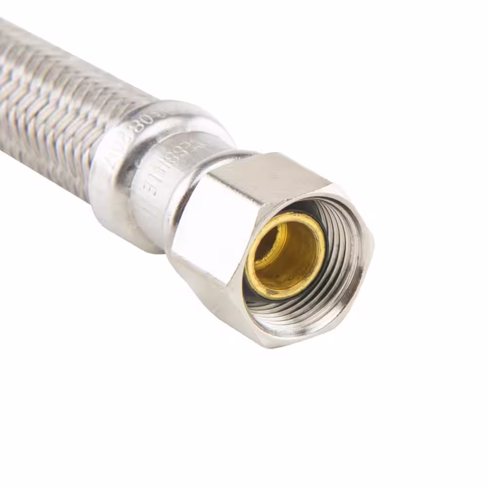 BrassCraft 3/8 in. Compression x 7/8 in. Ballcock Metal Nut x 12 in. Braided Polymer Toilet Supply Line