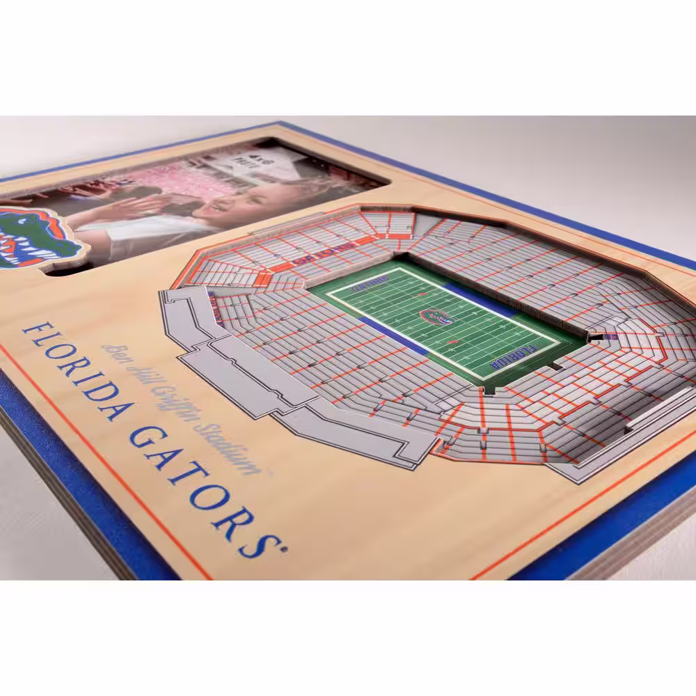 YouTheFan NCAA Florida Gators Team Colored 3D StadiumView with 4 in. x 6 in. Picture Frame