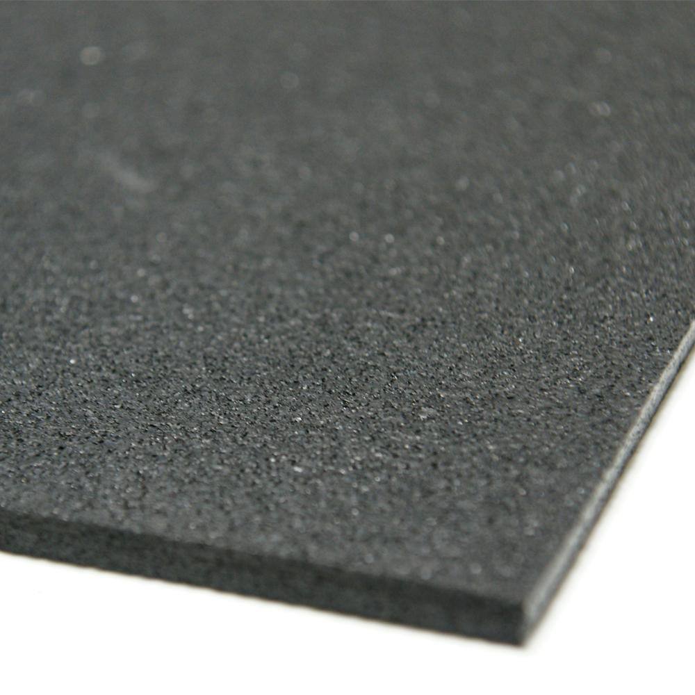 Rubber-Cal Recycled Rubber - 60A - Sheets and Rolls 1/4 in. T x 4 ft. W x 12 ft. L Black Rubber Garage Flooring