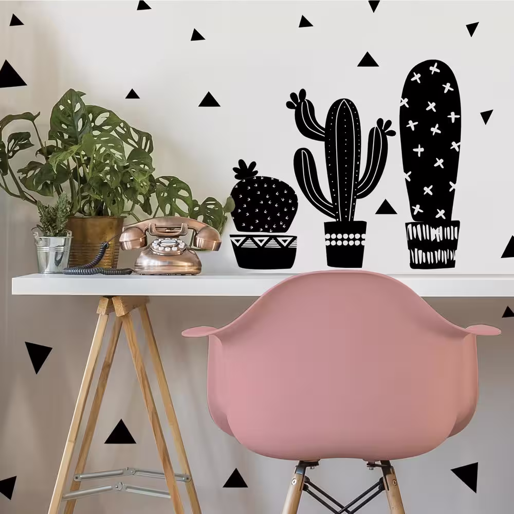 RoomMates Green Geo Cactus Wall Decals