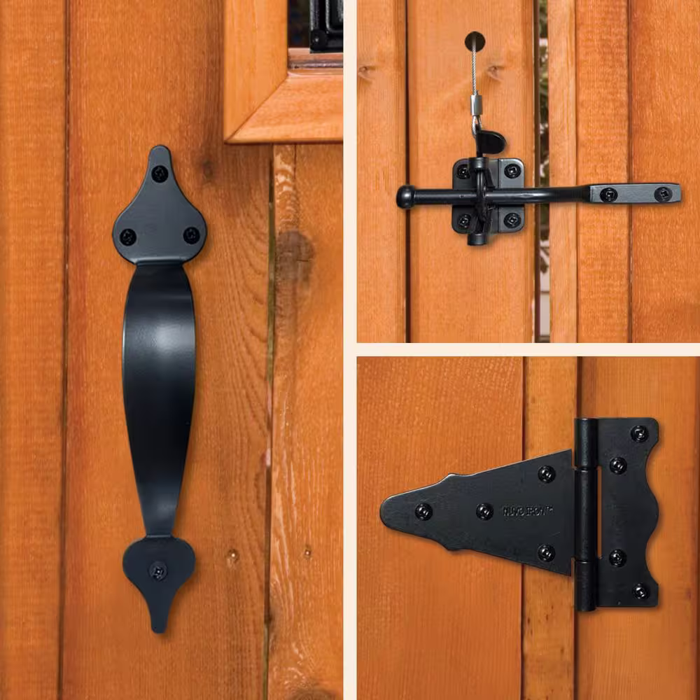 NUVO IRON Black Heavy-Gauge Galvanized Steel Gate Combo Kit (24-Pack)