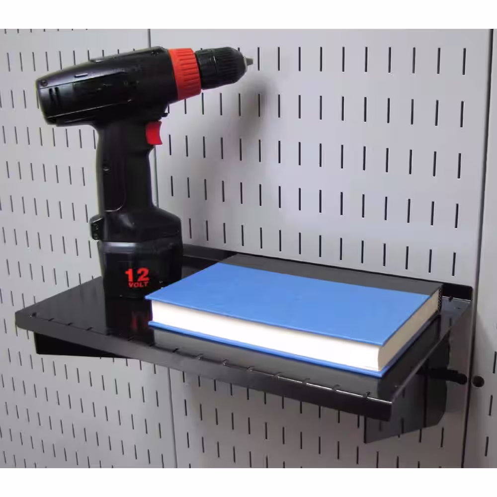 Wall Control 1 in. Vertical Black Slotted Metal Pegboard Workstation Accessory Kit