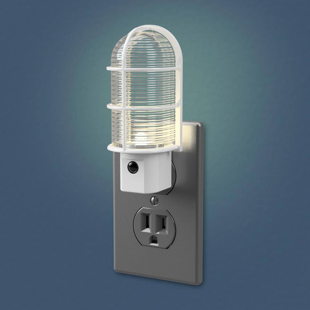 Westek White Industrial Cage LED Night Light