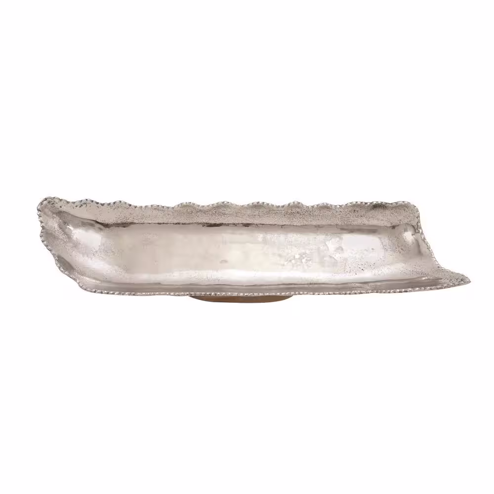 Litton Lane Silver Aluminum Contemporary Tray