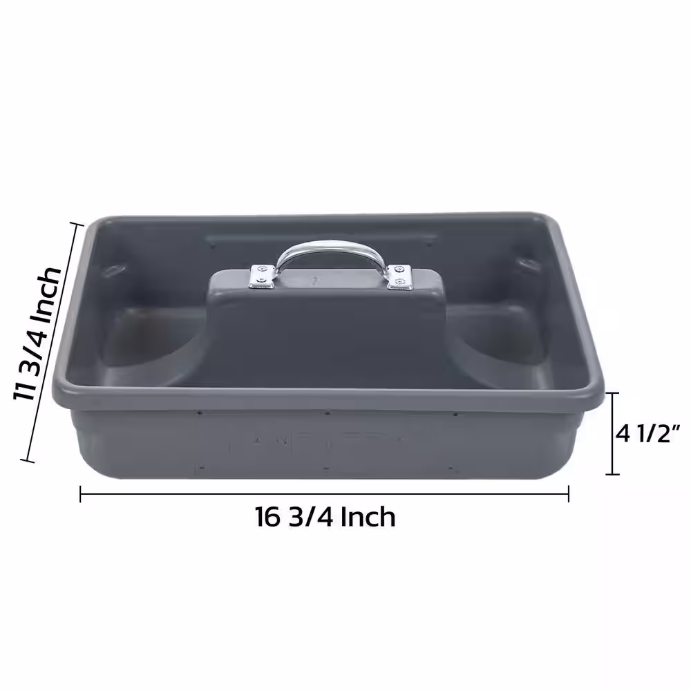 AMERICAN BUILT PRO Professional Grade 18 in. Gray Polyethylene Tote Tray