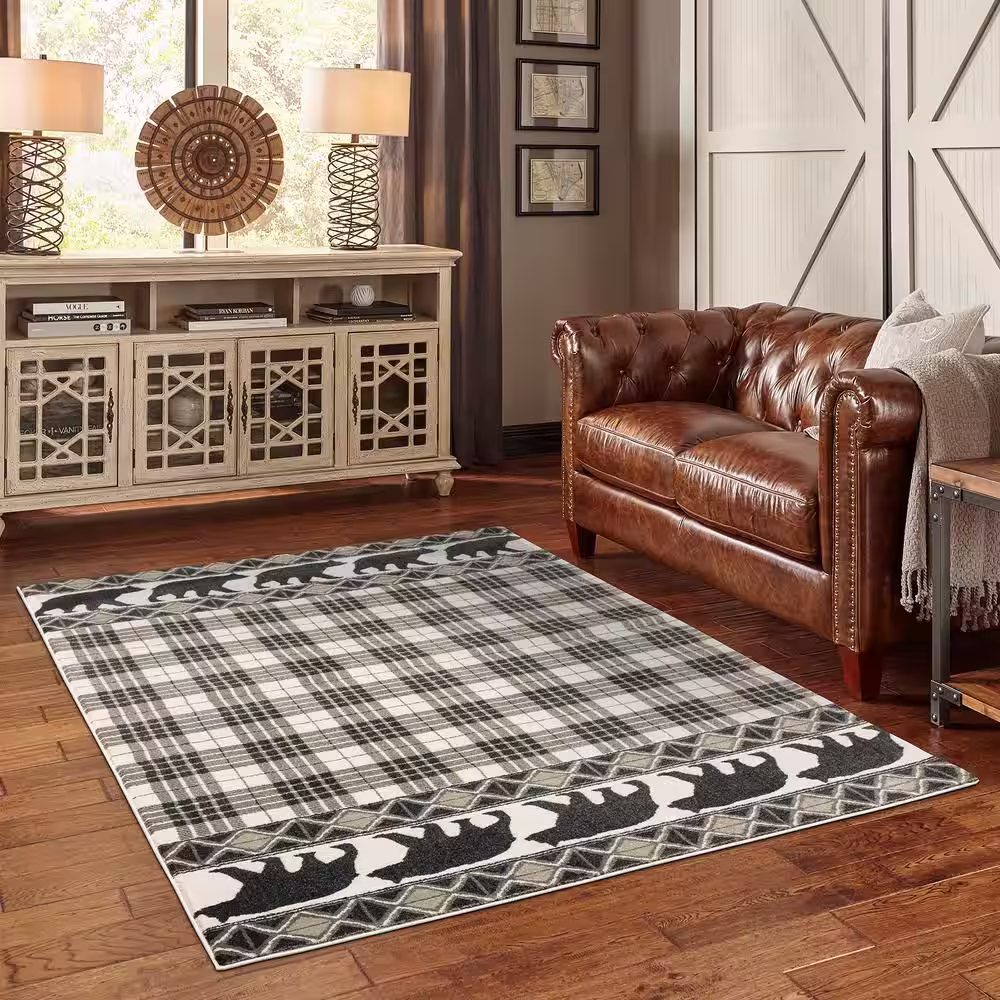 None Bazaar Hillside Multi 7 ft. 10 in. x 10 ft. Lodge Area Rug