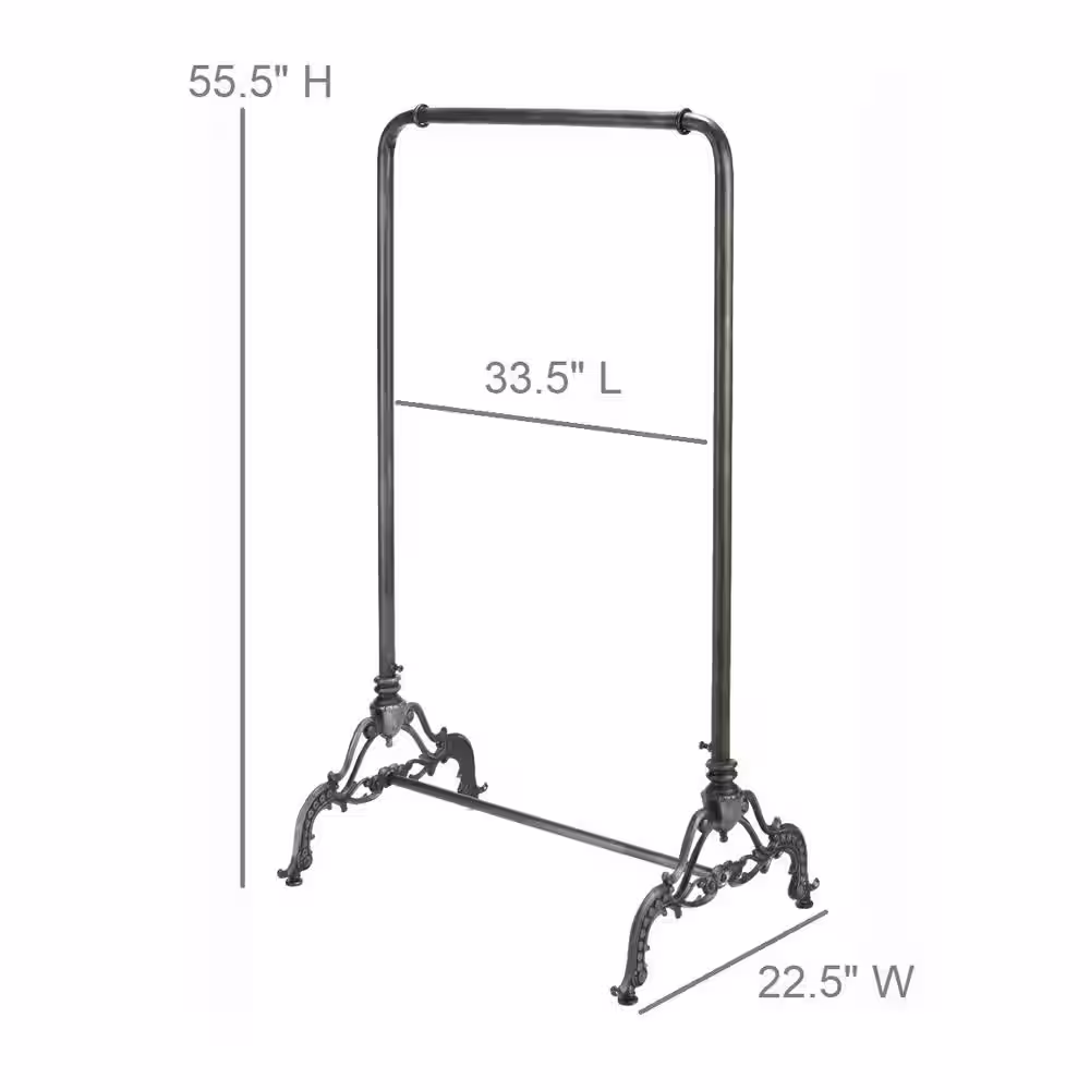 Tripar Black Metal Clothes Rack 22.5 in. W x 55.5 in. H