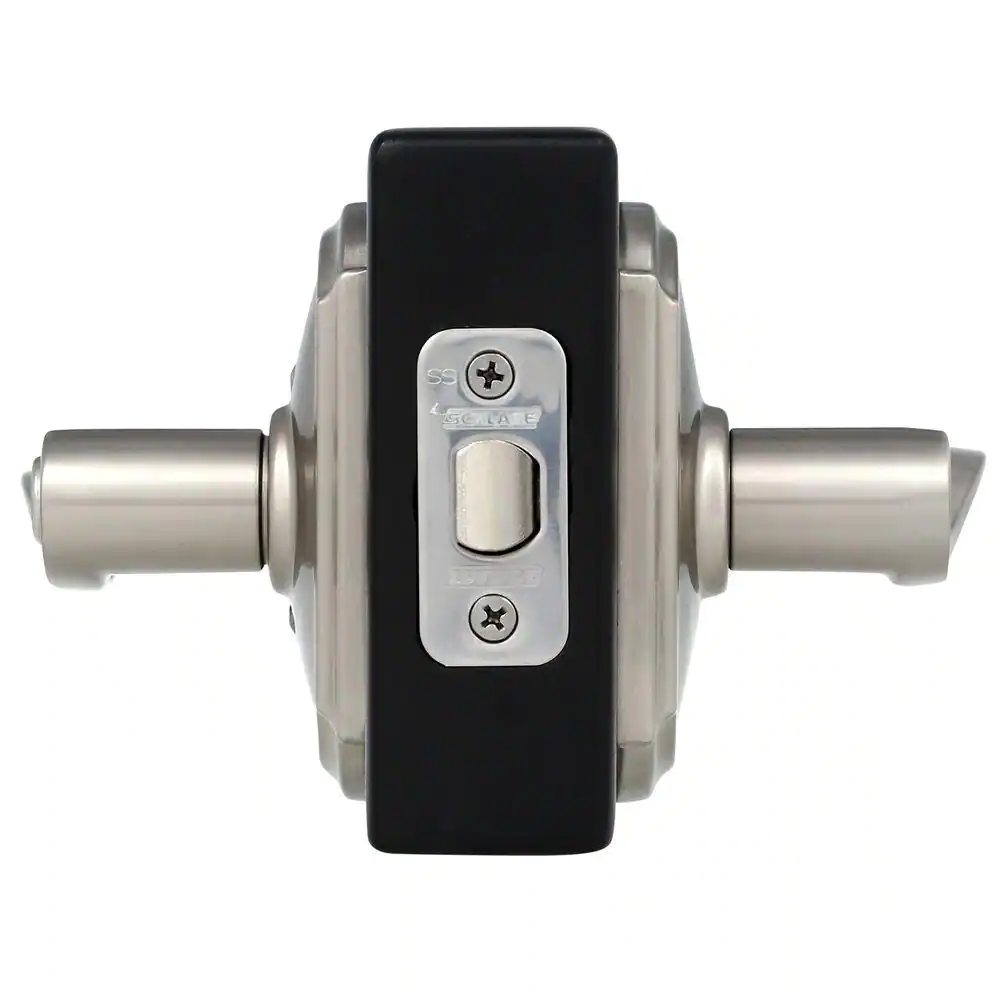Schlage Accent Satin Nickel Privacy Bed/Bath Door Handle with Camelot Trim