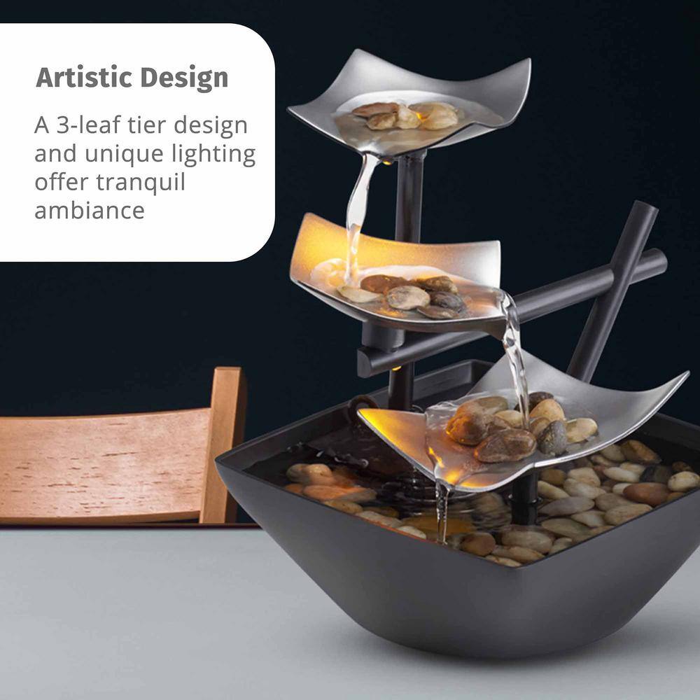 None Indoor 3-Tier Relaxation Tabletop Fountain