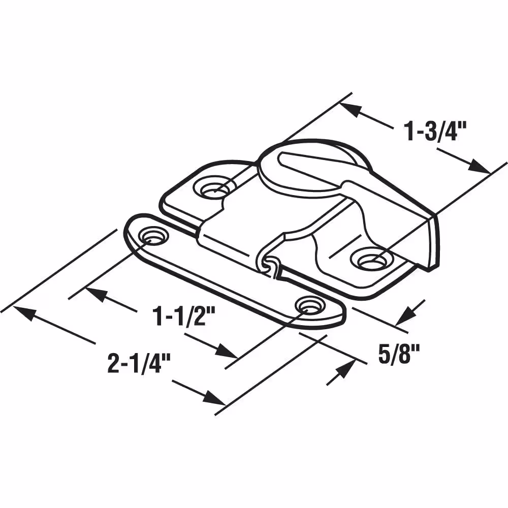 Prime-Line 1-3/4 in. Chrome-Plated Stamped Steel Double Hung Sash Lock with Draw Tight Cam-Action Latch Design