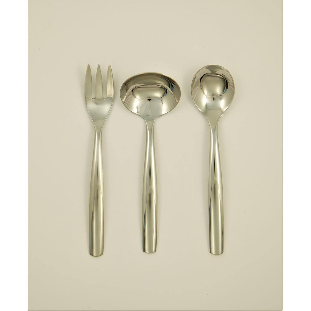 None Charlie 3-Piece Stainless Steel Hostess Set