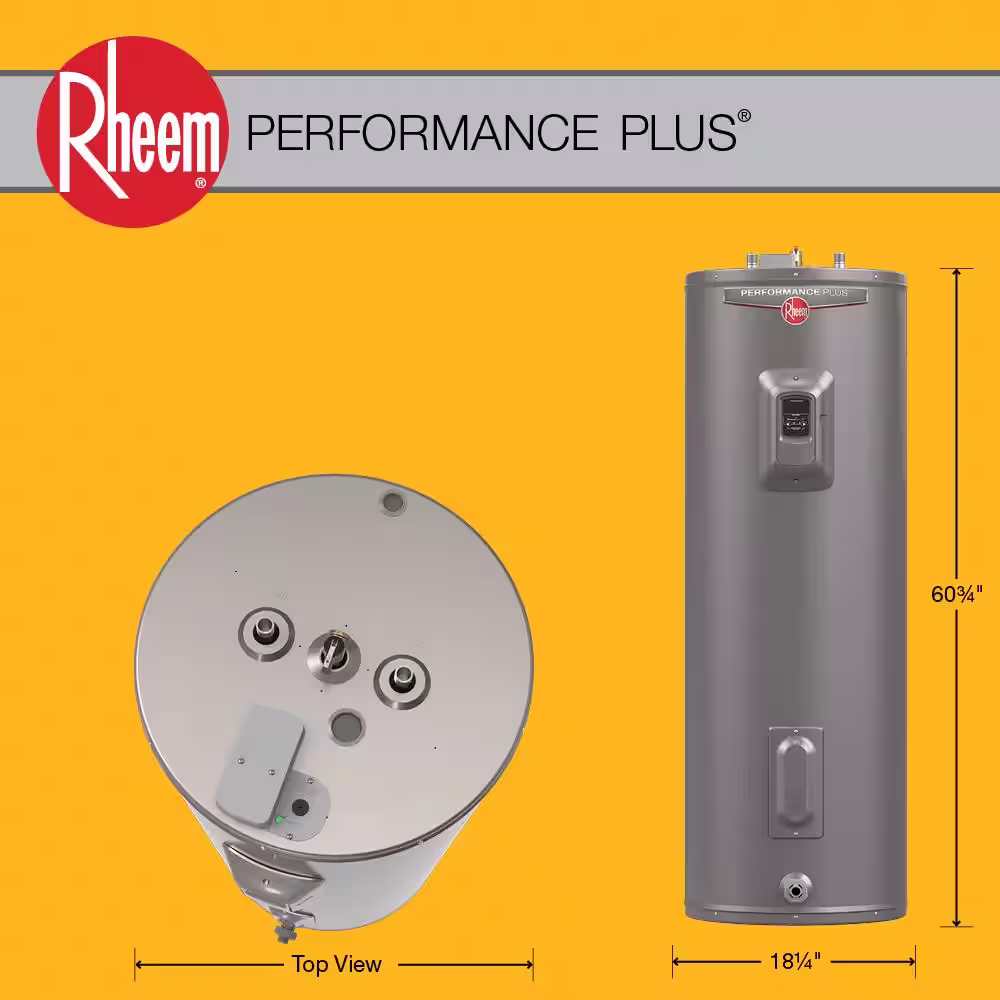 Rheem Performance Plus 40 Gal 5500-Watt Elements Tall Electric Water Heater-WA or Version w/9-Year Tank Warranty and 240-Volt