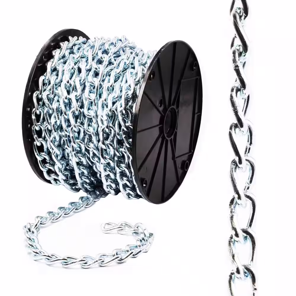 Everbilt #2/0 x 1 ft. Zinc Plated Steel Twisted Link Chain
