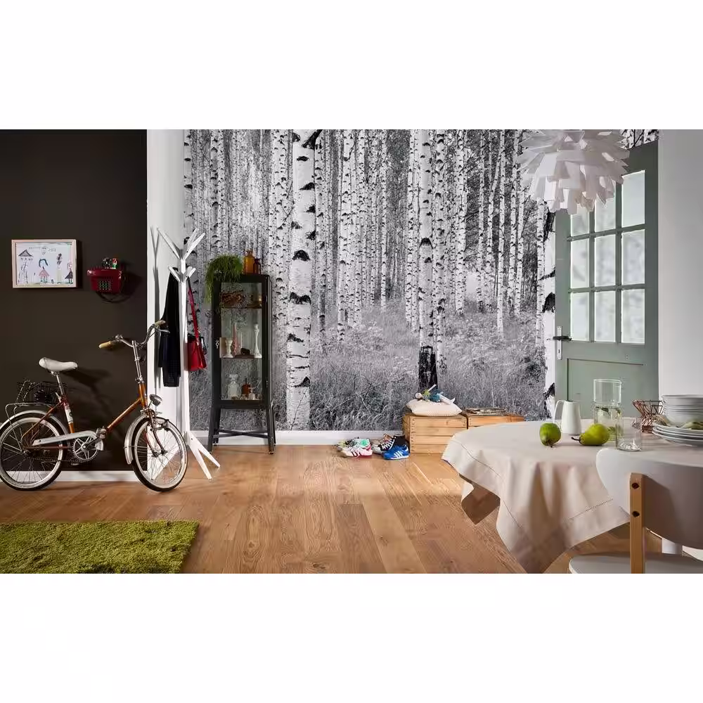 Komar 98 in. H x 145 in. W Birch Forest Wall Mural