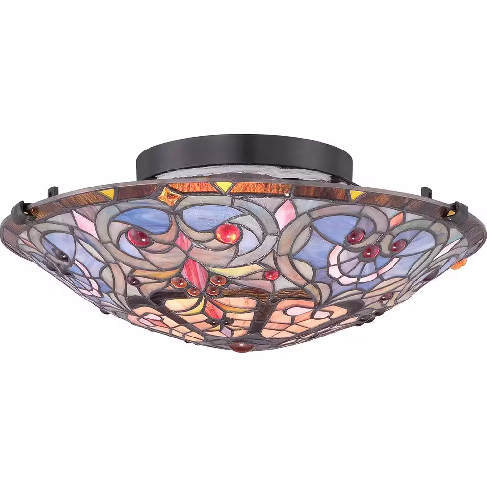 Quoizel Carroll 16.5 in. 2-Light Vintage Bronze Flush Mount