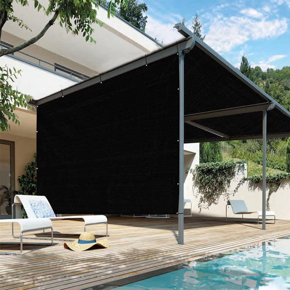 Shatex Outdoor Pergola Shade Cover Canopy for Patio Privacy Shade Screen Panel with Grommets on 2 Sidesï¼?'x20', Black