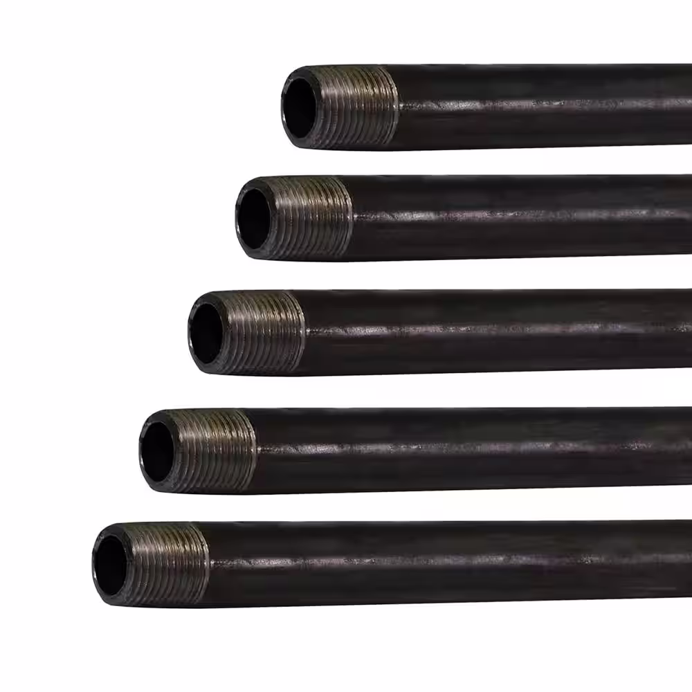The Plumber's Choice 3/4 in. x 24 in. Black Steel Pipe (5-Pack)