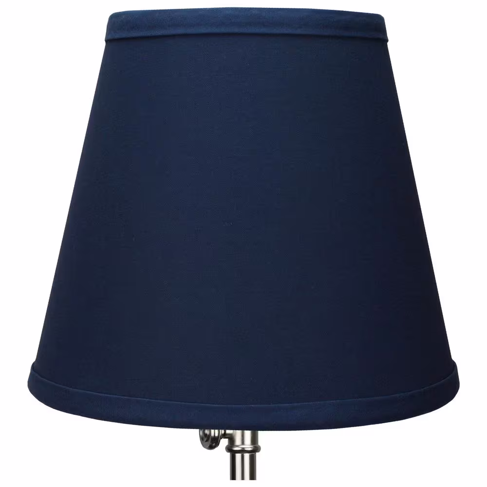 FenchelShades.com Fenchel Shades 5 in. Top Diameter x 8 in. Bottom Diameter x 7 in. Slant Empire Lamp Shade - Linen Navy Blue