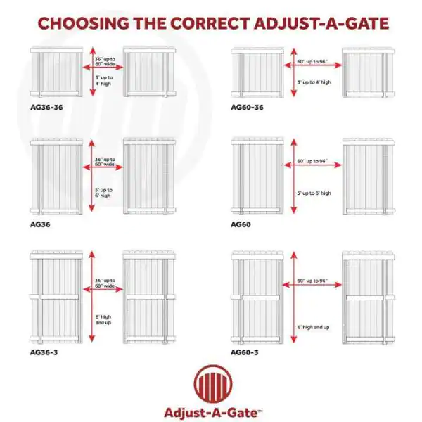 Adjust-A-Gate 3 Rail 60 in. H/ 60 in.-96 in. W Kit-Contractor Series