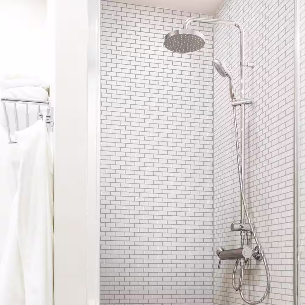Merola Tile Expressions Recessed Subway White 11-3/4 in. x 12 in. Glass Mosaic Tile (1.0 sq. ft./Each)