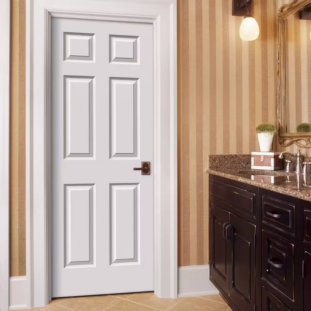 JELD-WEN 28 in. x 80 in. Colonist White Painted Smooth Solid Core Molded Composite MDF Interior Door Slab