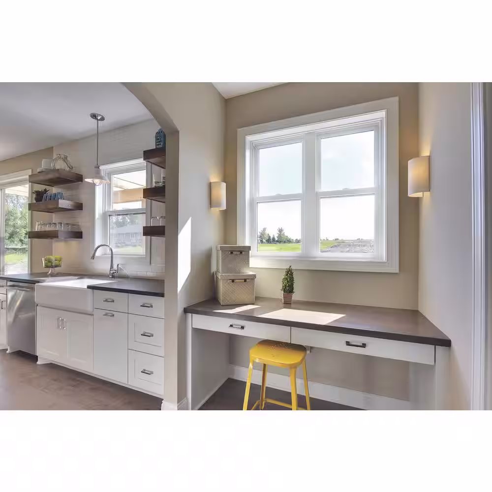 Andersen 32 in. x 54 in. 100 Series White Single Hung Insert Replacement Composite Window with Low-E Glass, White Int & Hardware