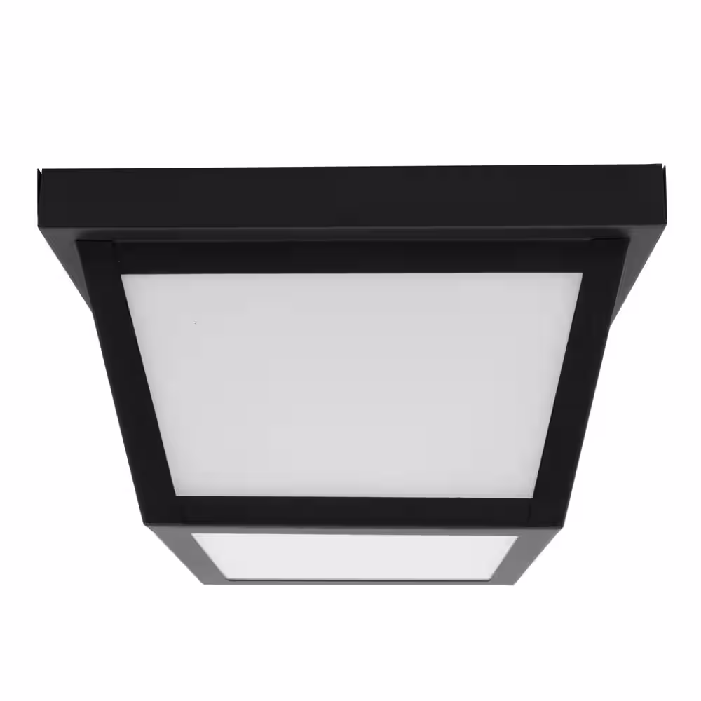Maxxima 1-Light Black LED Outdoor Flush Mount Light