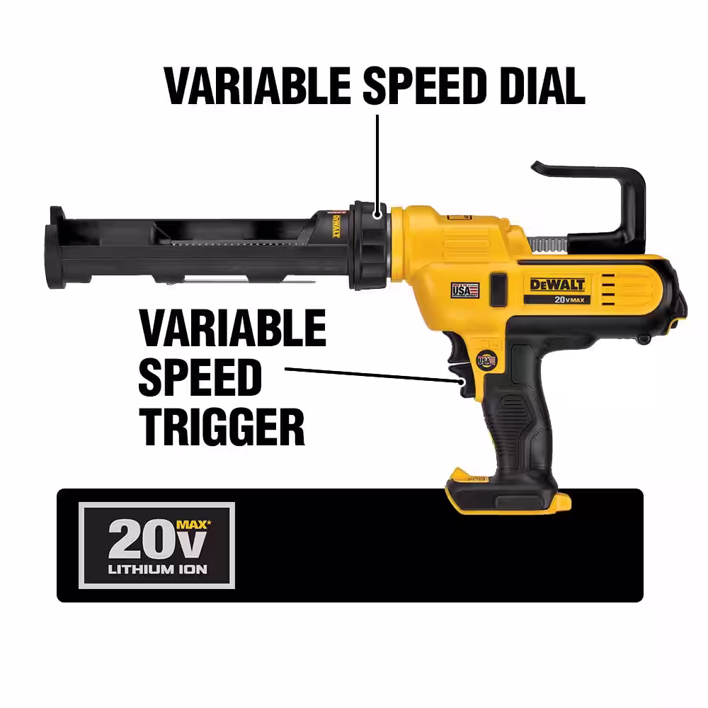 DEWALT 20V MAX Cordless 10 oz / 300 ml Adhesive Gun with (1) 20V 2.0Ah Battery and Charger
