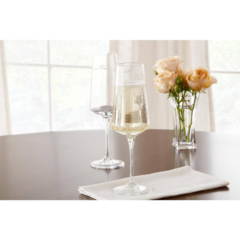 Home Decorators Collection Genoa 12 oz. Lead-Free Crystal Champagne Flutes (Set of 8)