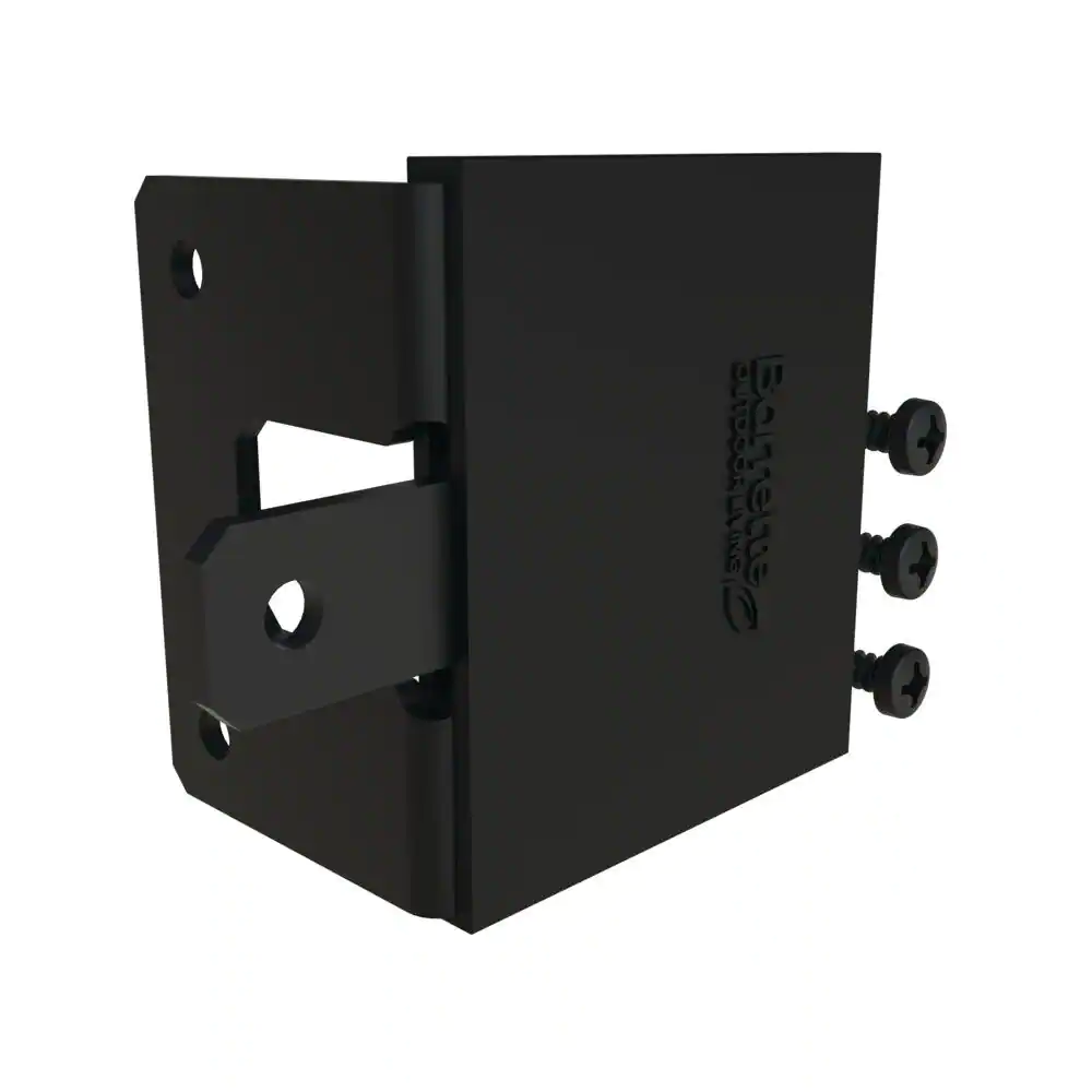 Barrette Outdoor Living 0.625 in. x 1.75 in. x 2.625 in. Black Steel Fence Gate Stop