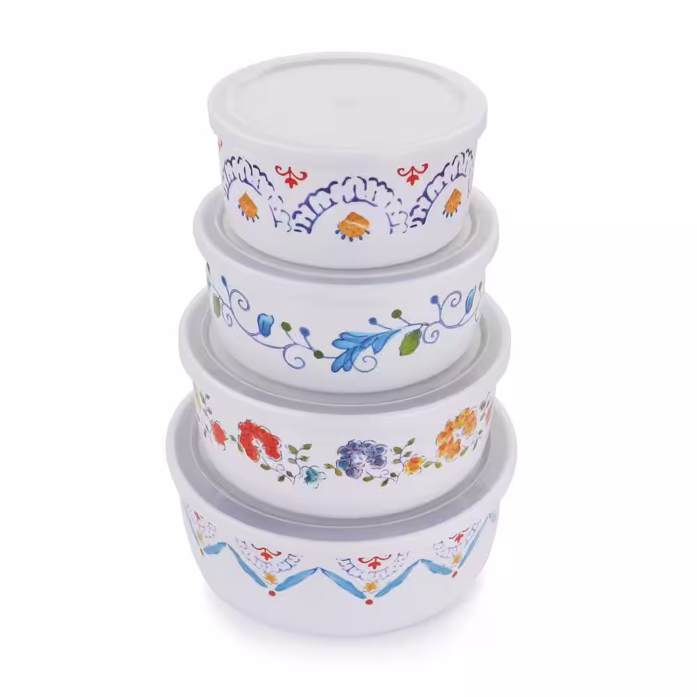 GIBSON HOME 8 Piece Anaya Round Nesting Food Storage Set