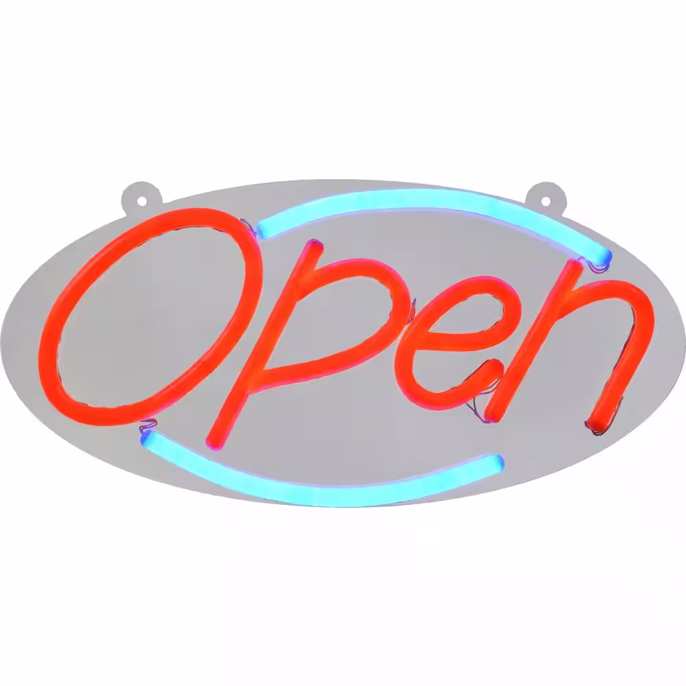 None 22 in. Large LED Open Sign