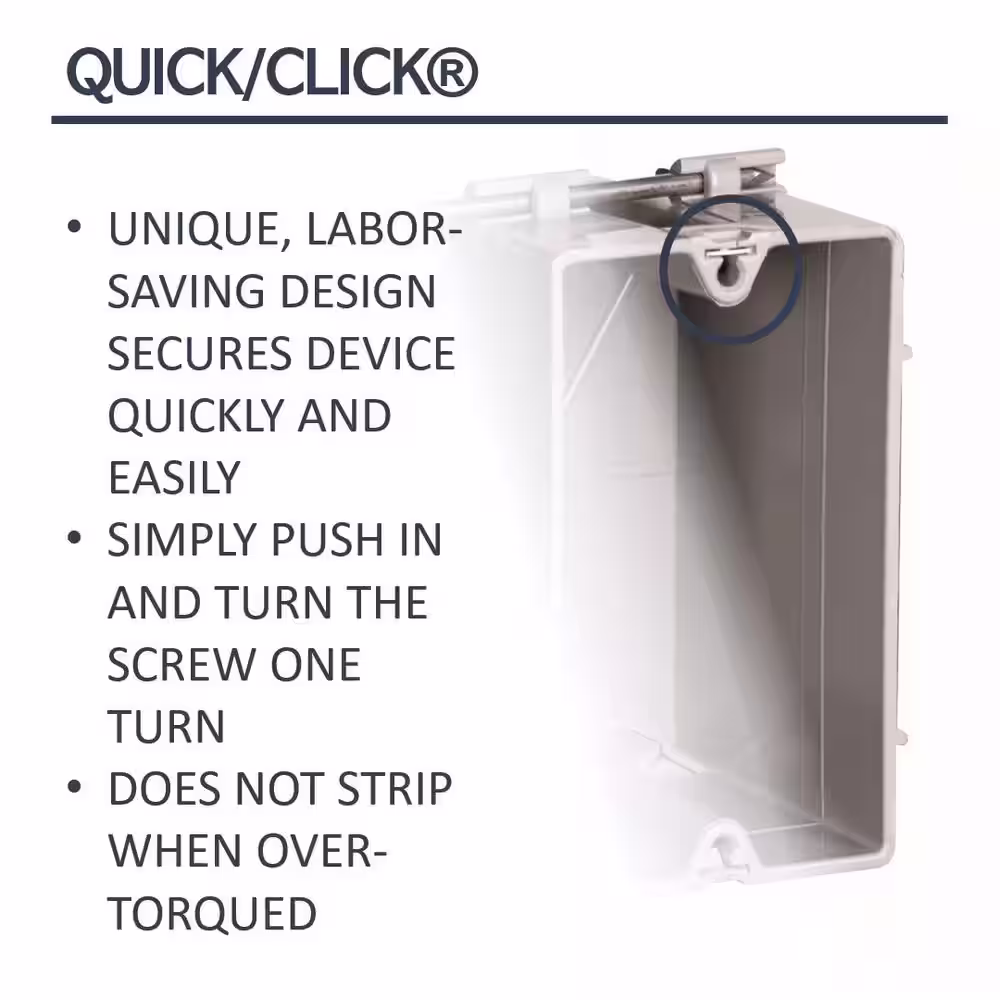 Legrand Pass & Seymour Slater Old Work Plastic 1 Gang 16 Cu. In. Swing Bracket Box with Quick/Click