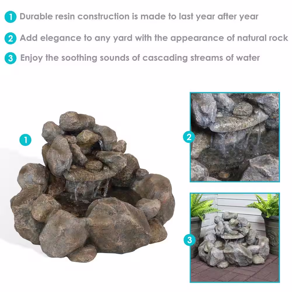 Sunnydaze Decor 18 in. Rocky Ravine Outdoor Water Fountain